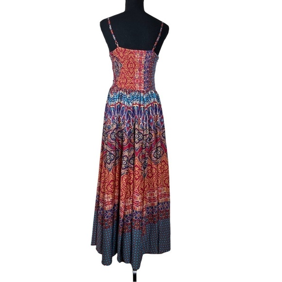 Moon Orchid Boho embroidered Maxi Dress Corset Top full skirt Flowy Bohemian  XS - Picture 8 of 12